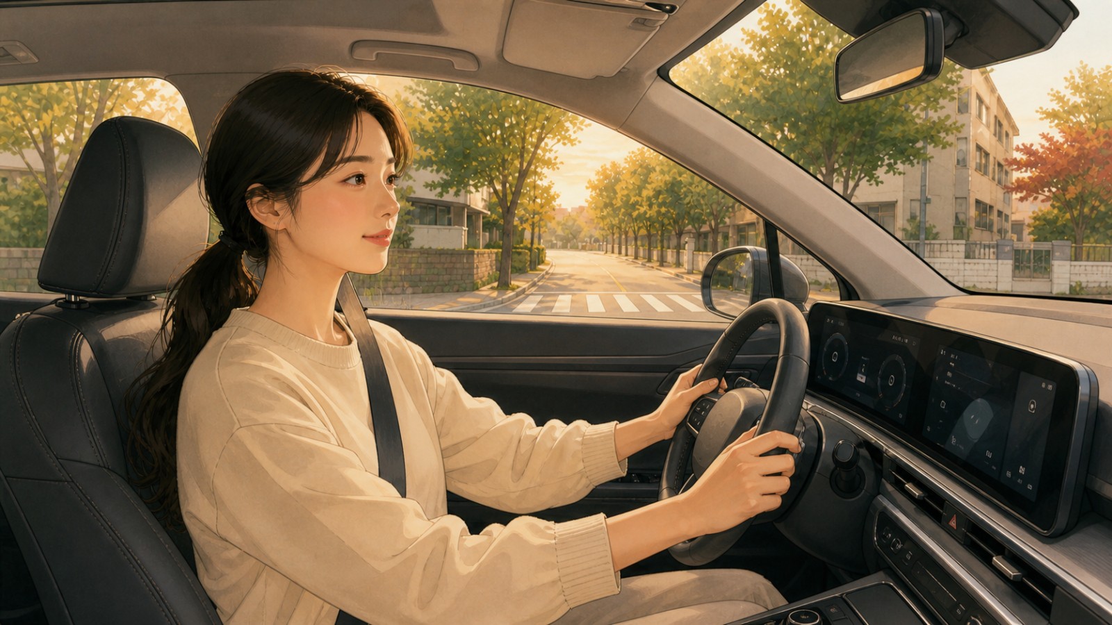 의정부 여성 운전자 방문운전연수 일러스트